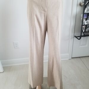 Ann Taylor Women’s Beige Flat Front Wool Blend Lined Stretch Dress Pants Size 8